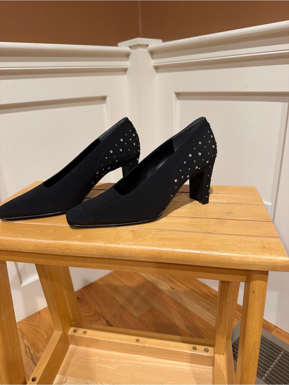 J.Renee Black Studded Mid Heel Pumps